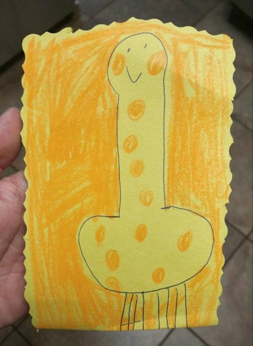 dibujo de una jirafa que parece un pene