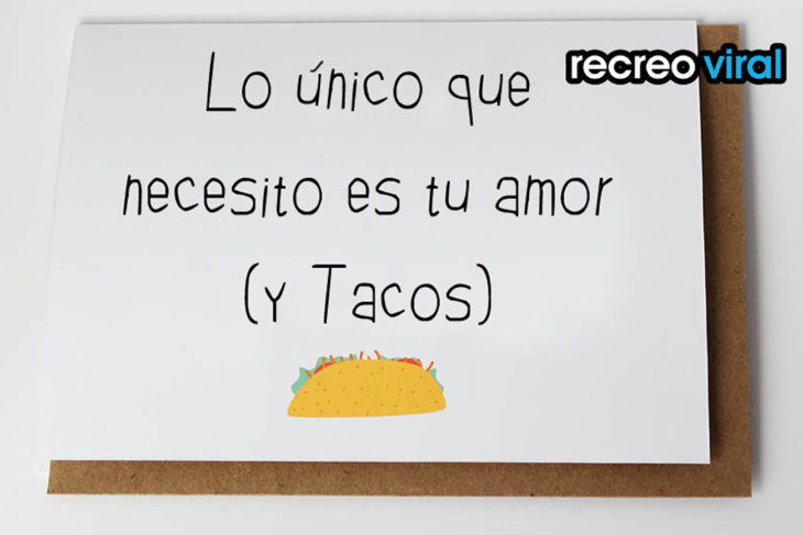 tarjeta de felicitación tacos