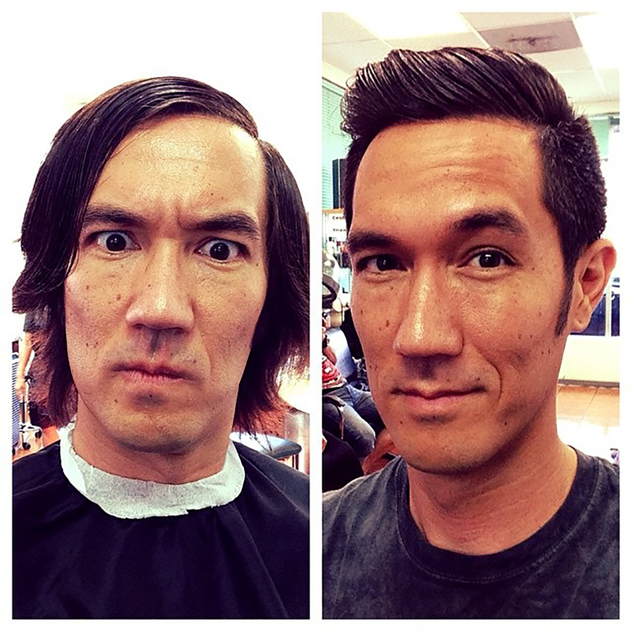 Прическа меняет внешность. Мужской стилист до и после. Мужской макияж повседневный. Подстриглась до и после. Преображение мужчин до и после фото.