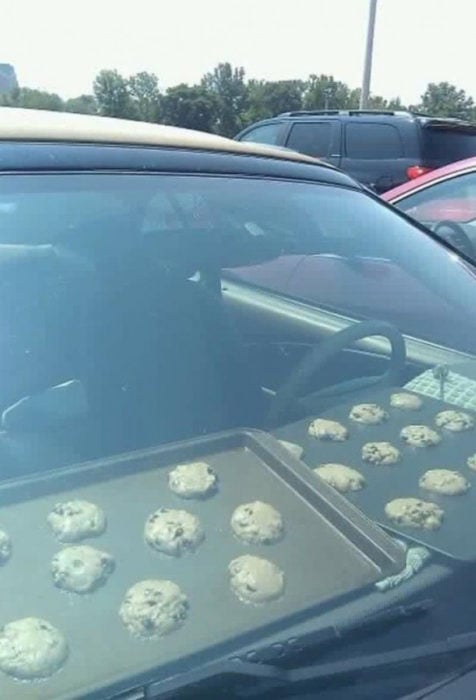 galletas cocinándose en el auto