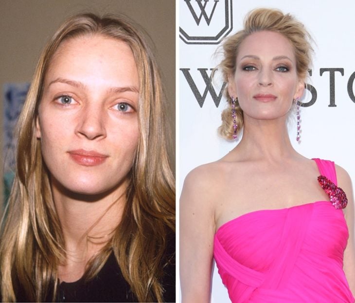 Uma Thurman antes y después de ser famosa