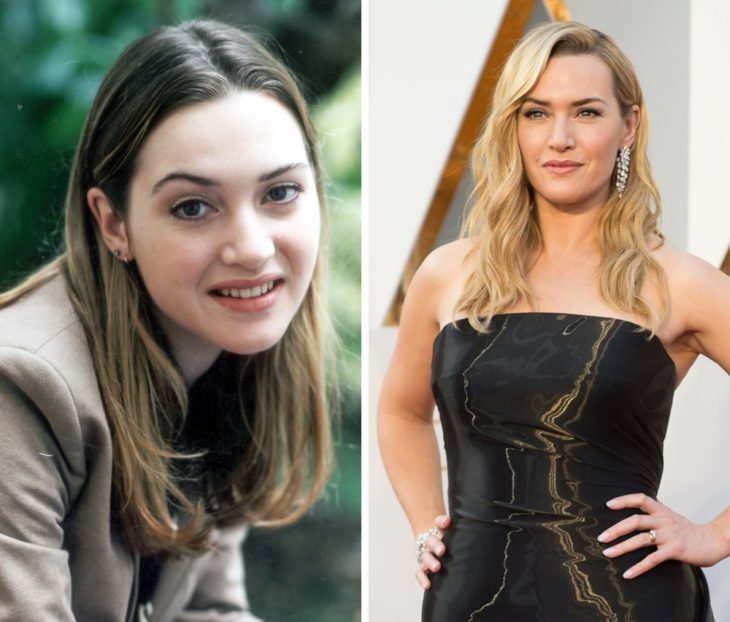 Kate Winslet antes y después de ser famosa