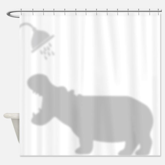 cortina de baño de hipopótamo
