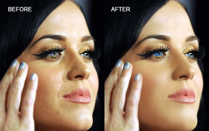 Celebridades usan photoshop - Katy Perry rostro