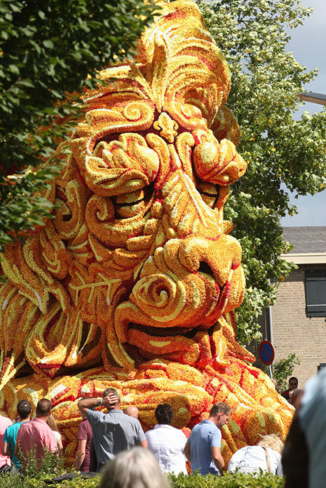 Gigantes esculturas florales - Rostro de un león