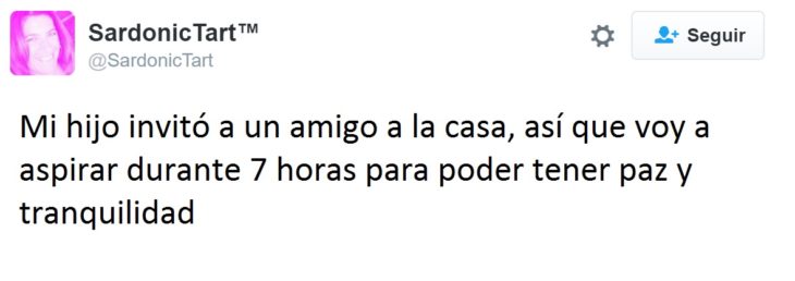 Hilarantes tuits mamás - aspirar para tener paz