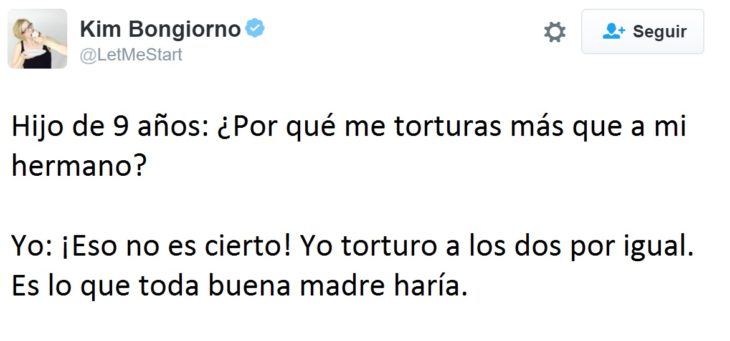 Hilarantes tuits mamás - torturo a los dos por igual