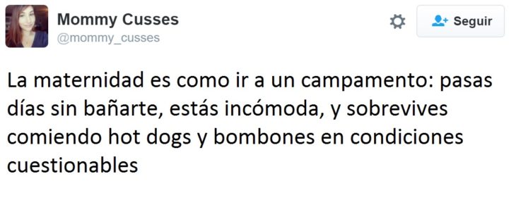 Hilarantes tuits mamás - maternidad como un campamento