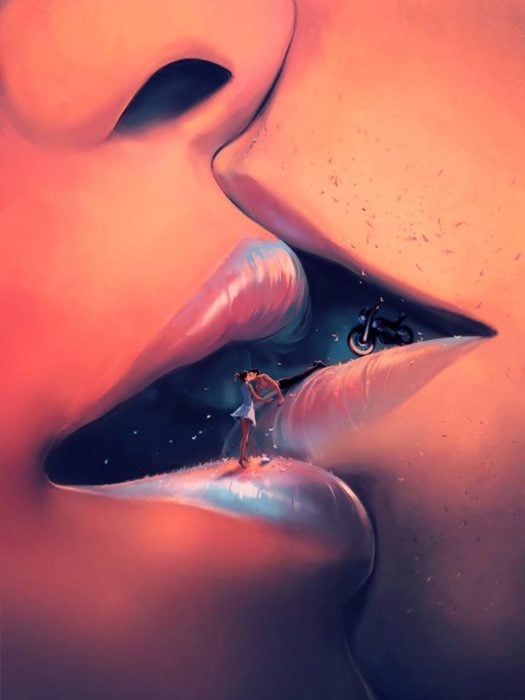 Ilustraciones Cyril Rolando - bocas besándose