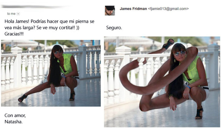 James Fridman- le pide su pierna más larga