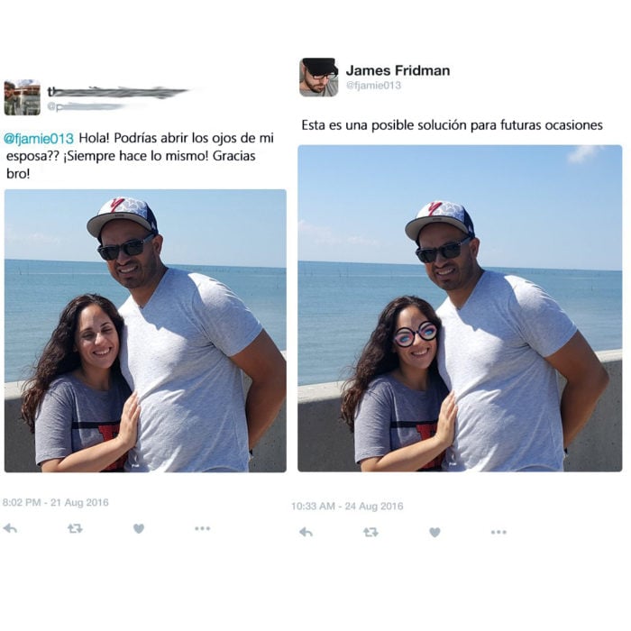 James Fridman- le pide abrirle los ojos a su esposa