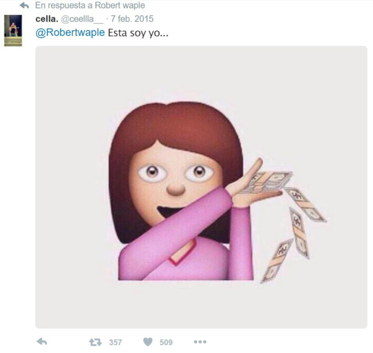 Emoticon aventando dinero