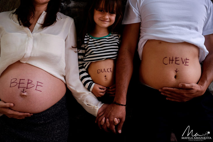 Las peores fotos embarazo - Mama, bebe; hija, dulces; papá, cheve