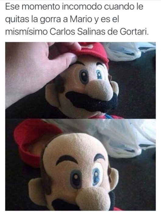 Tuit: ese momento incómodo cuando le quitas la gorra a mario y es el mismisimo carlos salinas de gortari