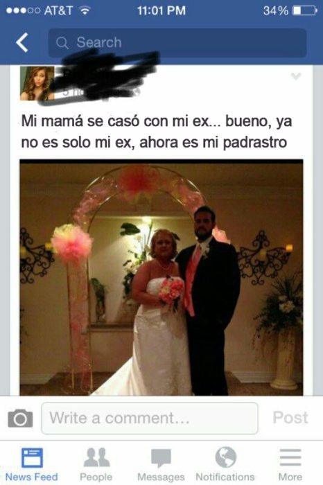 Facebook: Mi mamá se casó con mi ex, ahora es mi padrastro