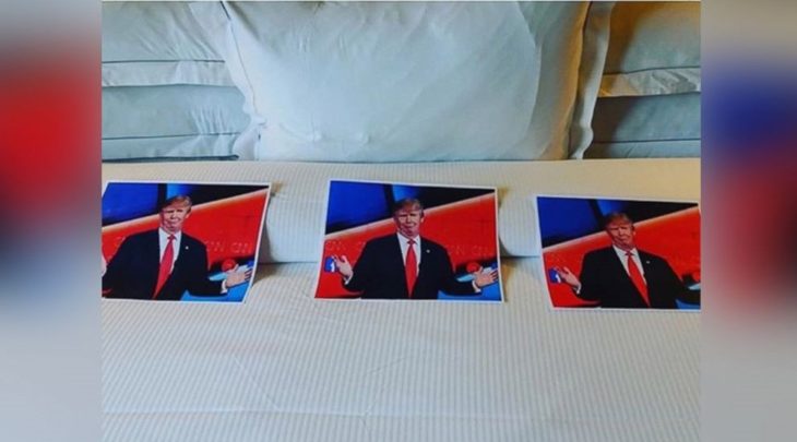 Peticiones absurdas hoteles - Tres fotos de Donald Trump