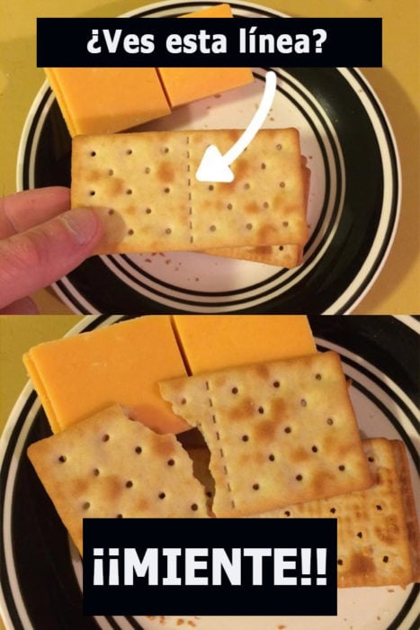 Galletas saladas no se separan por la línea