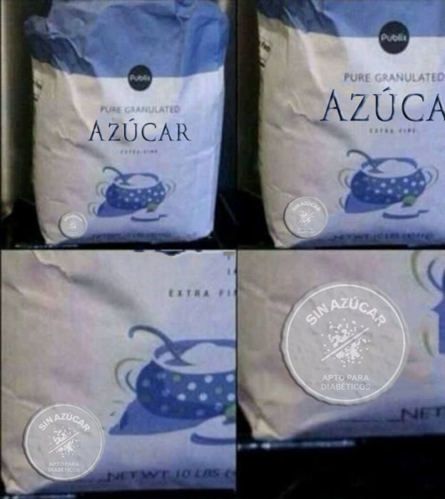 Paquete de azúcar sin azucar