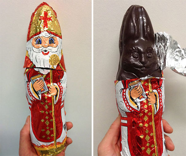 Chocolate de un obispo pero adentro es un conejo
