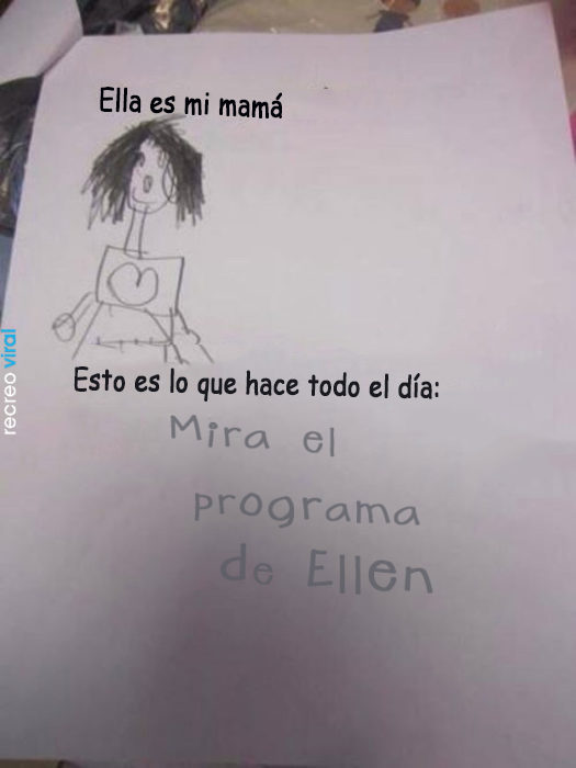 Mensaje, mamá mira ellen todo el tiempo