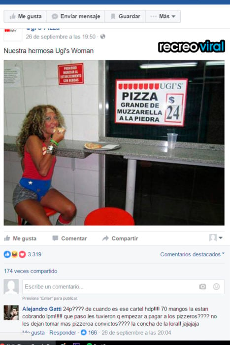 mujer maravilla comiendo pizza ugi's