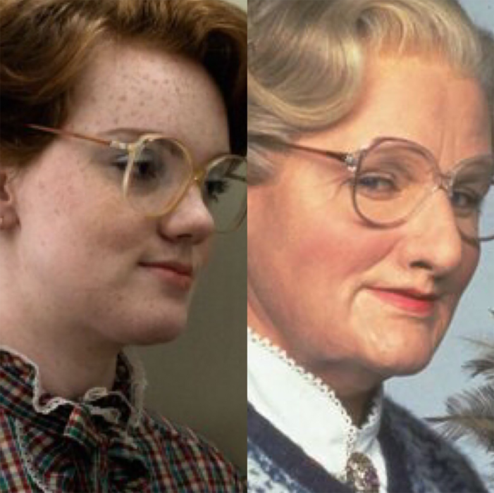 barb stranger things y mrs. doubtfire