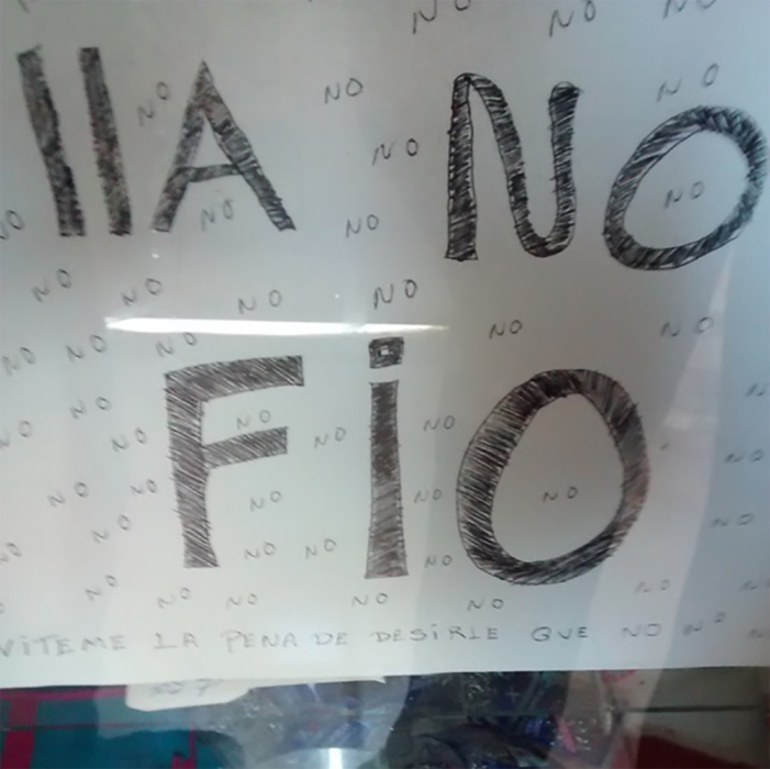 cartel "lla no fio"