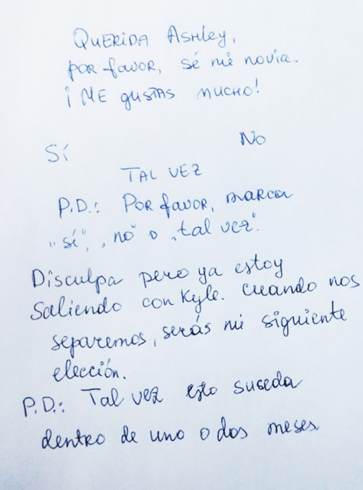 carta de amor niños