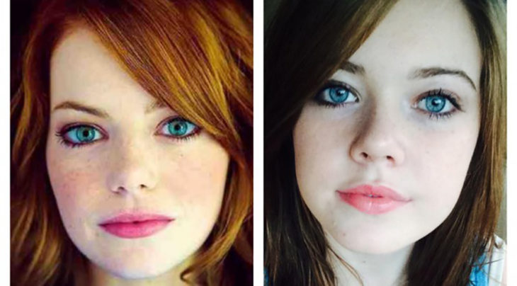 mujer parecida a emma stone y emma stone