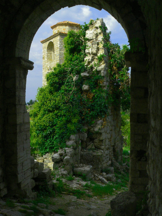 Castillo lleno de hierbas