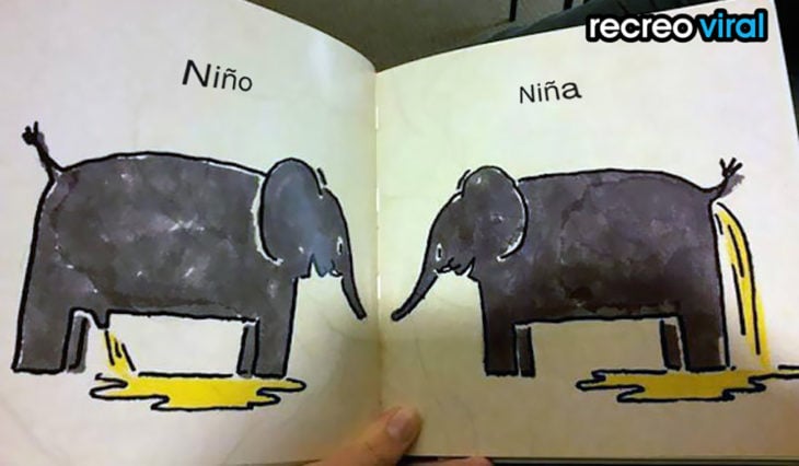 dibujo de dos elefantes orinando