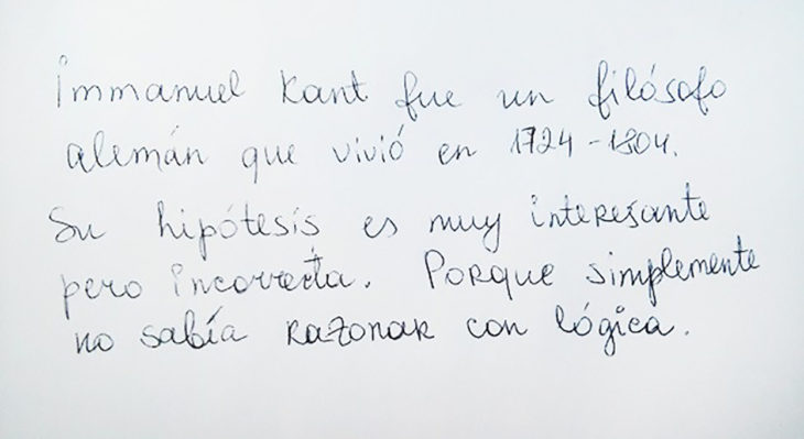 nota sobre kant de niño