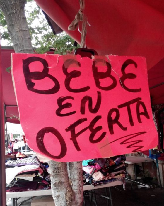 cartel bebé en oferta