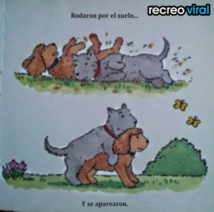 dibujo de perro y perra apareándose