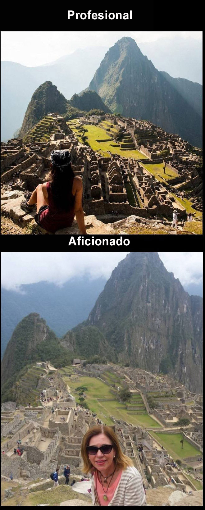 foto machu picchu profesional vs. amateur