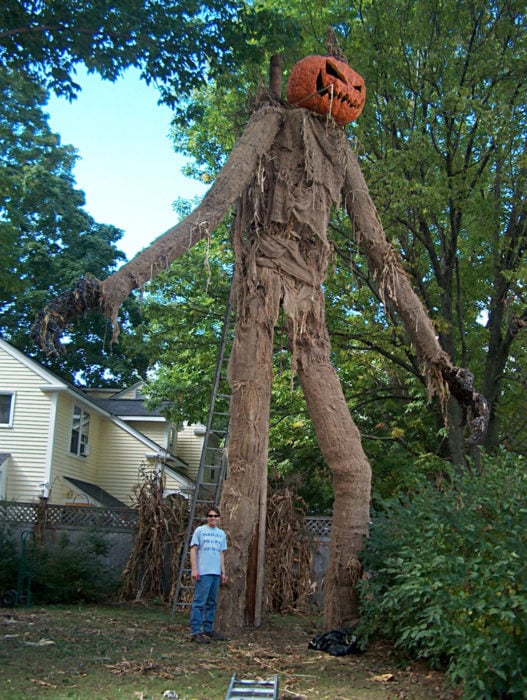 decoración de exterior halloween gigante cabeza de calabaza