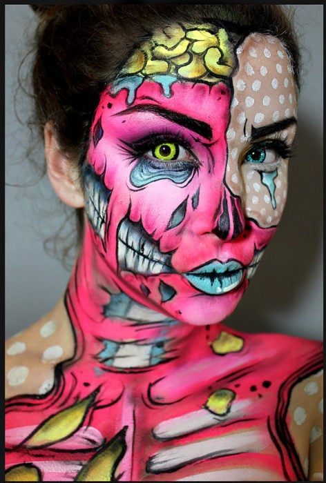 maquillaje pop art de halloween