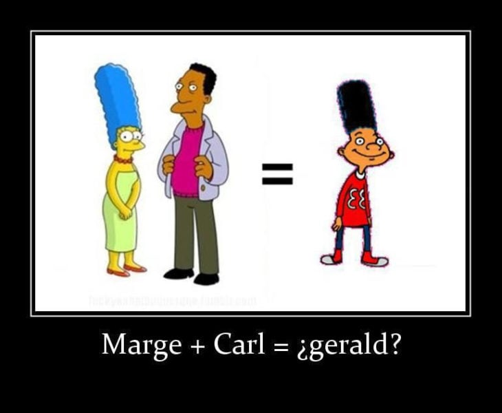 carl, marge simpson y gerald 