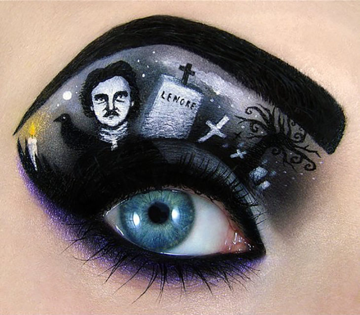 maquillaje de ojos de Edgar Allan Poe