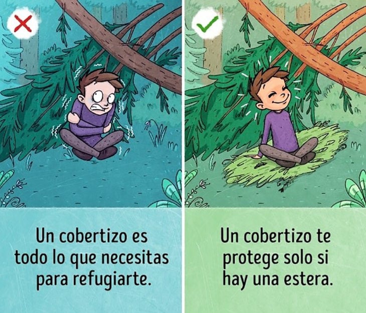 ilustración chico de noche en el bosque