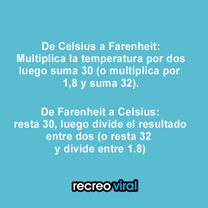 cómo convertir celsius a fahrenheit