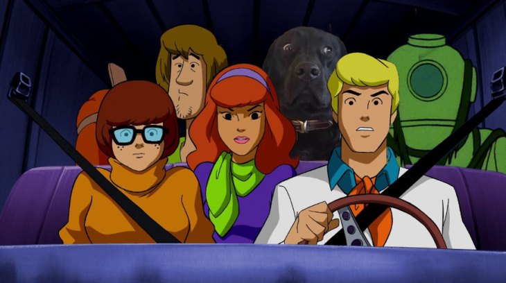 Batalla PS - perro con personajes de scooby doo