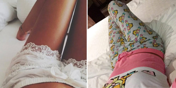 2 Tipos de chicas - pijama sexy y pijama de dibujos