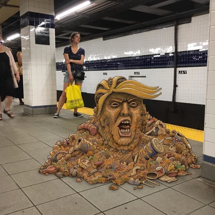 Ilustraciones metro - basura donald trump