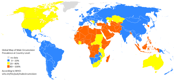 Mapas curiosidades mundo - hombres circuncidados