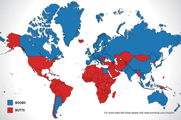 Mapas curiosidades mundo - pecho o trasero