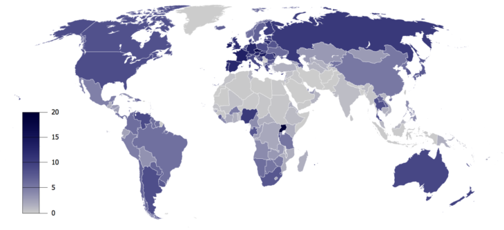 Mapas curiosidades mundo - consumo alcohol