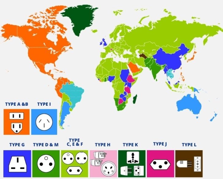 Mapas curiosidades mundo - enchufes