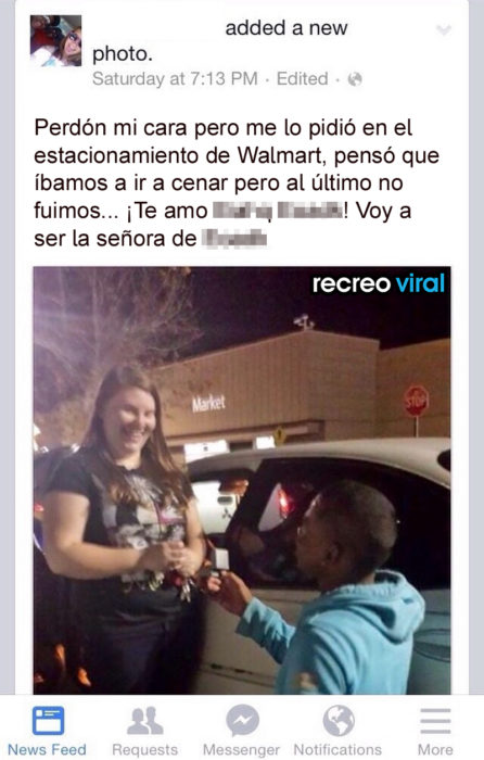 Peores propuestas de matrimonio - en el estacionamiento de walmart