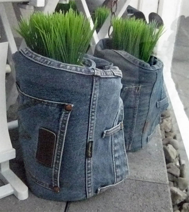 MACETEROS FORRADOS CON JEANS